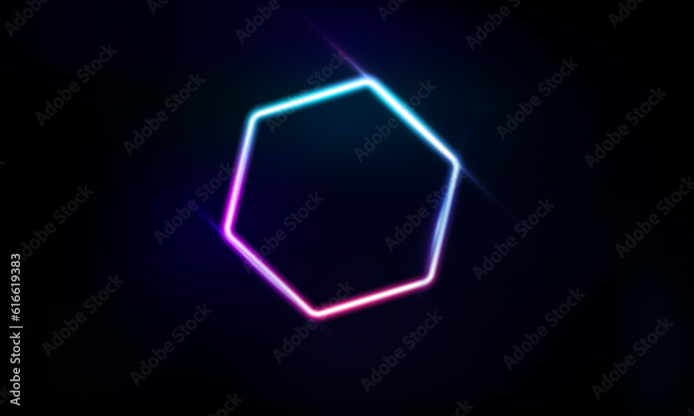 Fototapeta premium Abstract Modern colored poster for sports Light out technology and with neon hexagon and triangles. Hitech communication concept innovation background, vector design