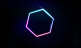 Abstract Modern colored poster for sports Light out technology and with neon hexagon and triangles. Hitech communication concept innovation background,  vector design