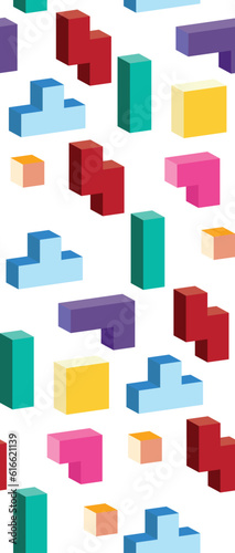 3D Colorful bricks