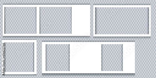 Realistic Photo Frame set. Polaroid photo frame set. Вifference photo frame polaroid vector collection