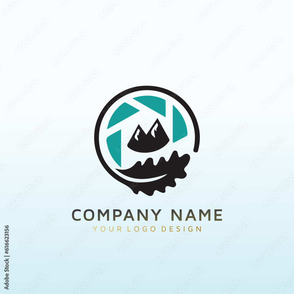 Mountain Photography vector logo design Mountain Photography vector logo design