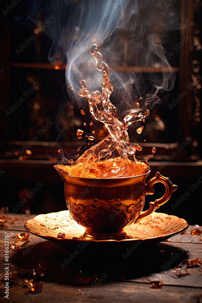 The Art of Tea: Unveiling the Beauty and Grace of a Ritual, ai generative The Art of Tea: Unveiling the Beauty and Grace of a Ritual, ai generative