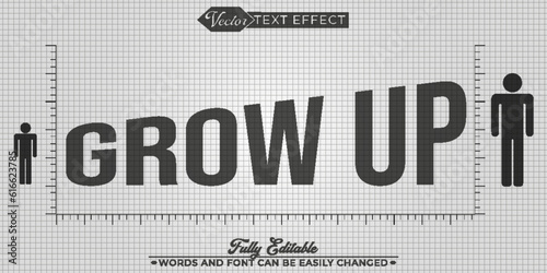 Grow Up Vector Editable Text Effect Template