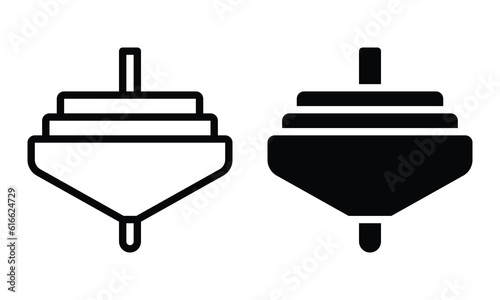 Spinning top icon with outline and glyph style.