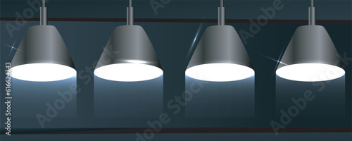 Hanging lamps collection. Chandeliers, lamps, bulbs vintage lamps elements of modern interior vector