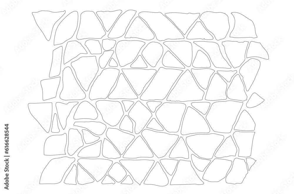 Title
Stone on ground vector, triangle, Broken tiles mosaic pattern. texture interior background line art. set of graphics elements drawing for architecture and landscape design. cad pattern Title
Stone on ground vector, triangle, Broken tiles mosaic pattern. texture interior background line art. set of graphics elements drawing for architecture and landscape design. cad pattern