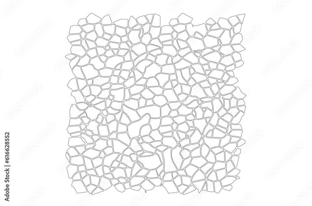 Title	
Stone on ground vector, Broken tiles mosaic pattern. texture interior background line art. set of graphics elements drawing for architecture and landscape design. cad pattern