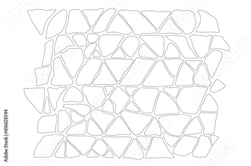 Title	
Stone on ground vector, triangle, Broken tiles mosaic pattern. texture interior background line art. set of graphics elements drawing for architecture and landscape design. cad pattern