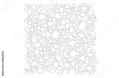 Title	
Stone on ground vector, round, Broken tiles mosaic pattern. texture interior background line art. set of graphics elements drawing for architecture and landscape design. cad pattern