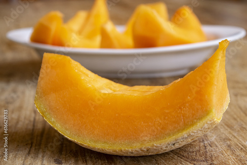 slice of ripe cantaloupe