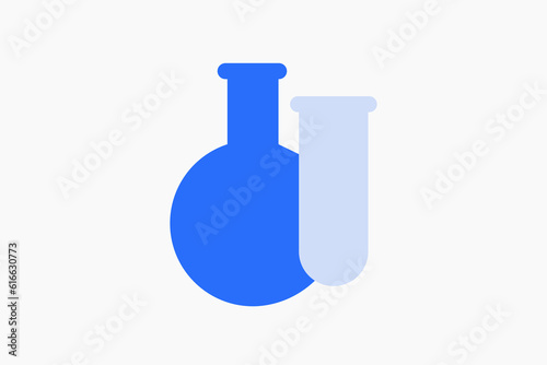 Geometric tube with liquid illustration in flat style design. Vector illustration and icon. 