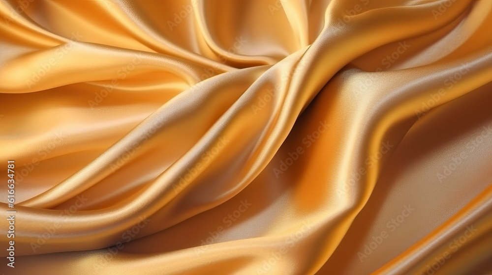 Fototapeta premium Gold silk texture luxurious satin, abstract background (Ai generated)