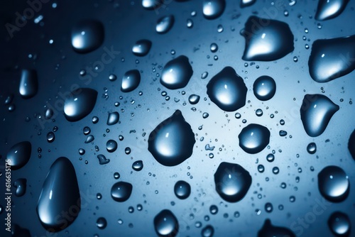 Water drops background. Round shape water drops. Generative AI.
