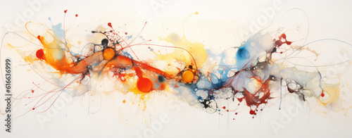 Abstract watercolor splashes modern art paining, generative ai