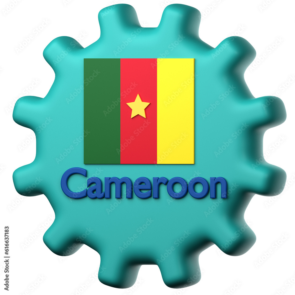Naklejka premium Cameroon Flag icon isolated on the white background