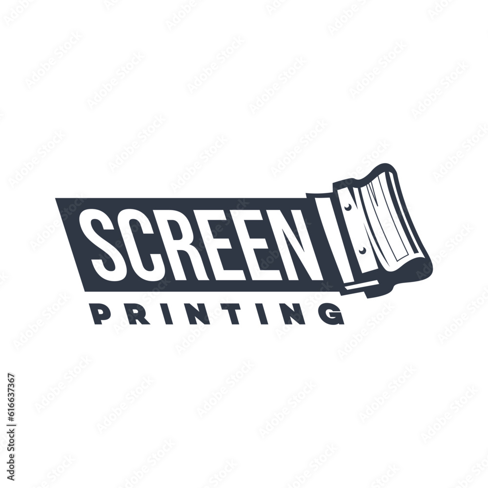 screen printing logo vector template illustration