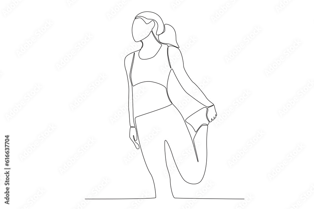 Vector pen line hand drawing girls in yoga asanas in light style drawing with color on white background
