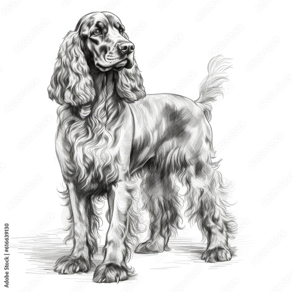 An English Cocker Spaniel is illustrated in a studio. (Illustration, Generative AI) An English Cocker Spaniel is illustrated in a studio. (Illustration, Generative AI)