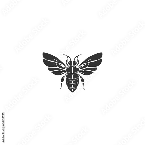 Honey bee logo. Hand drawn engraving style illustrations. Bee logo vector minimalist graphic vector. bee vector free