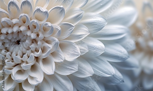  a close up of a white flower with water droplets on it. generative ai
