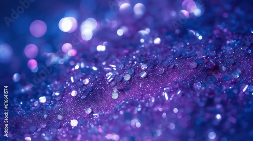 Purple magic sparkles, glitter background.