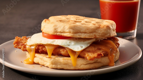 Gaumenfreude am Morgen: Chicken Biscuit Frühstückssandwich mit köstlichen Zutaten