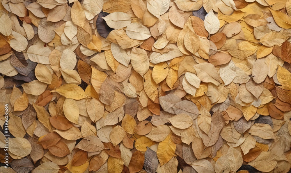 a large pile of leaves is shown in this image, it looks like it is made out of wood. generative ai a large pile of leaves is shown in this image, it looks like it is made out of wood. generative ai