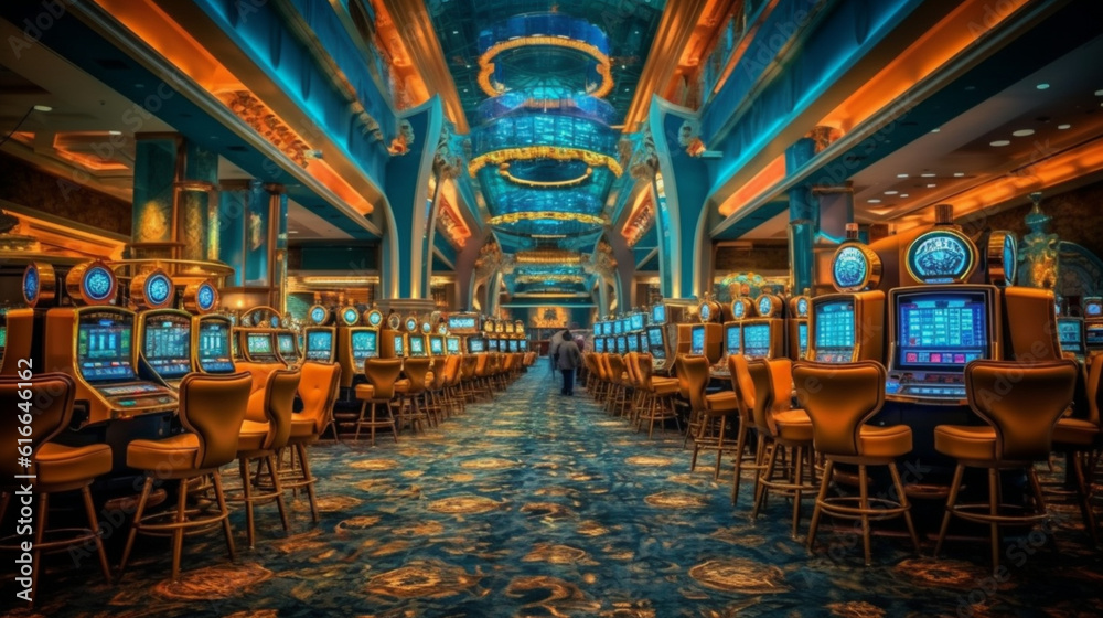 Kasino-Glamour: Interieur eines Hotelkasinos