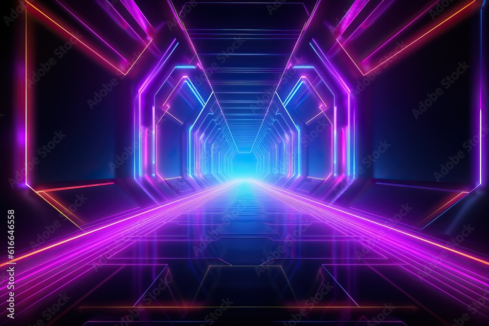 Abstract sci-fi background material,technology neon background