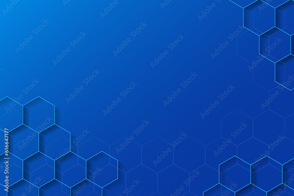Ligh blue abstract medical background with surface of hexagon. Technology banner and business template. Shape and pattern of hex.