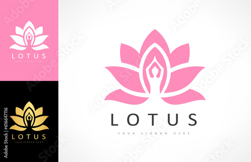 Fototapeta Naklejka Na Ścianę i Meble -  Lotus flower logo vector design