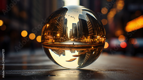 Sunset Serenade: New York City in a Crystal Ball