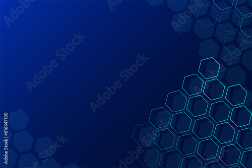 Dark blue abstract  background with surface of hexagon. Technology banner and business template. Shape and pattern of hex.