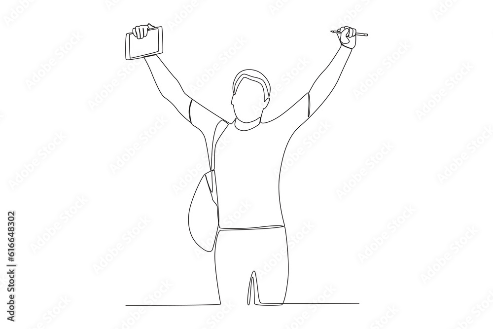 Vector one continuous line group young students in jump joyfully happy three teenager student express their graduation
Vector one continuous line group young students in jump joyfully happy three teenager student express their graduation