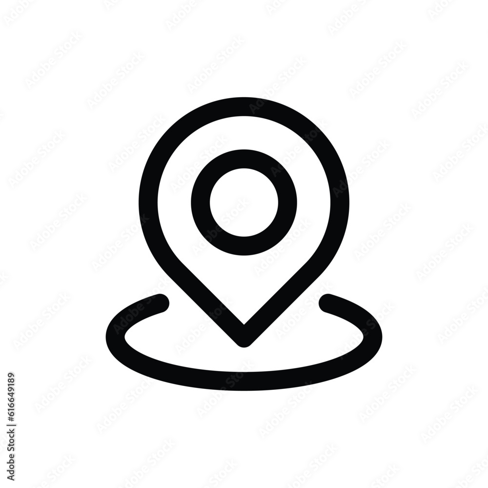 Location Pin with black outline symbol on Isolated white background style icon for gps navigation vector Location Pin with black outline symbol on Isolated white background style icon for gps navigation vector