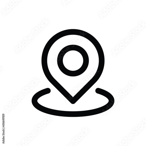 Free Download Location Pin with black outline symbol on Isolated white background style icon for gps navigation vector - GFXLoad