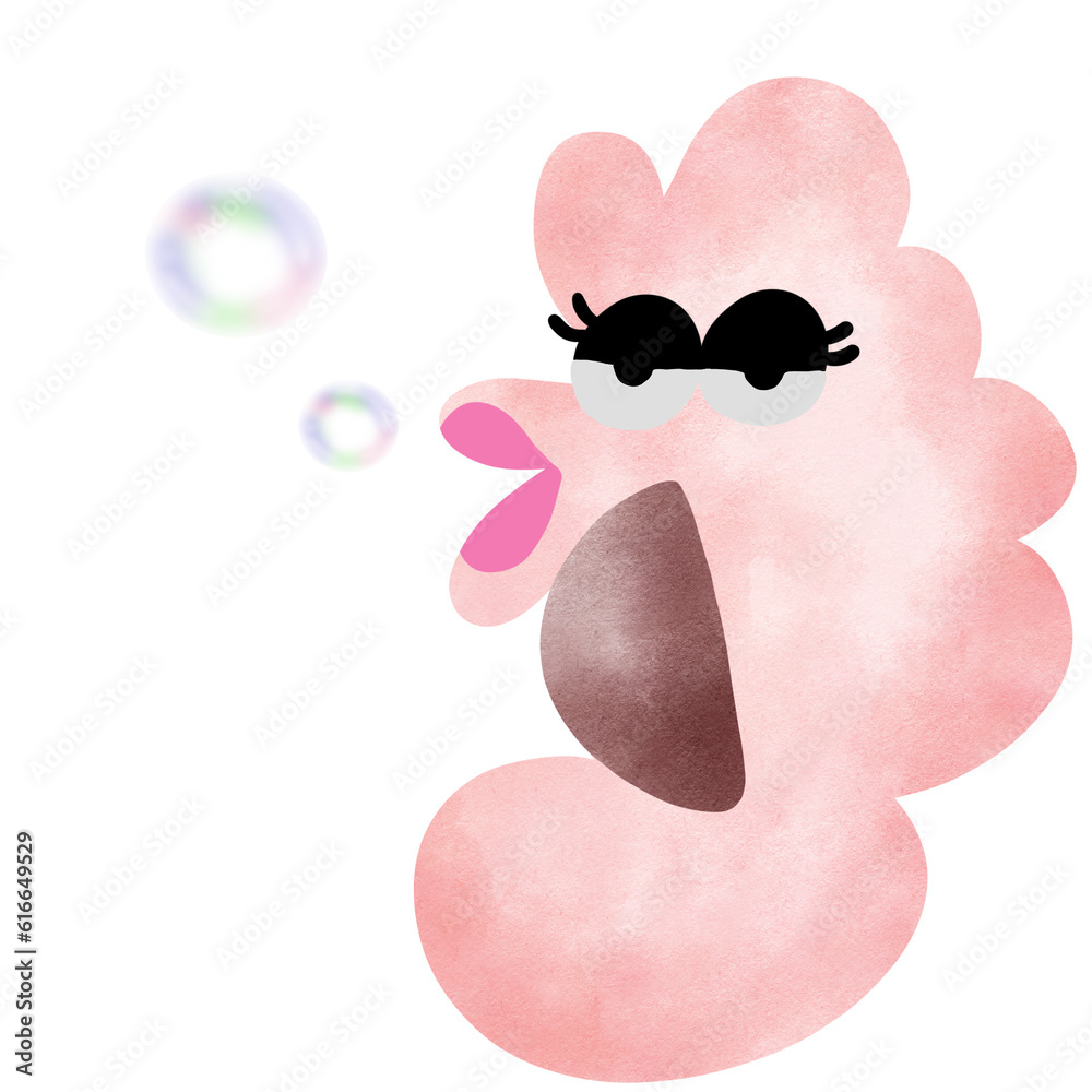 Fototapeta premium pink and white sea horse