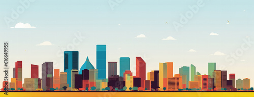 Angola Famous Landmarks Skyline Silhouette Style  Colorful  Cityscape  Travel and Tourist Attraction - Generative AI
