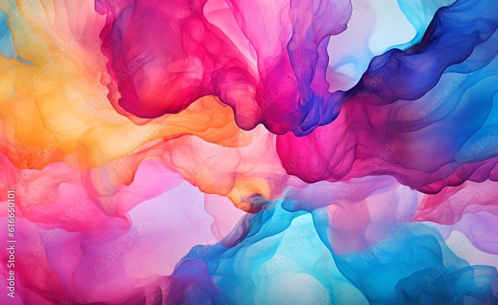 Colorful alcohol ink abstract background. Generative AI.