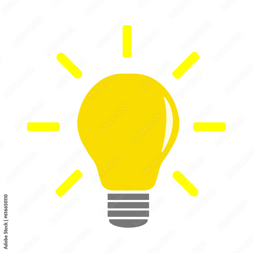 Light bulb vector illustration made in flat style isolated on white background