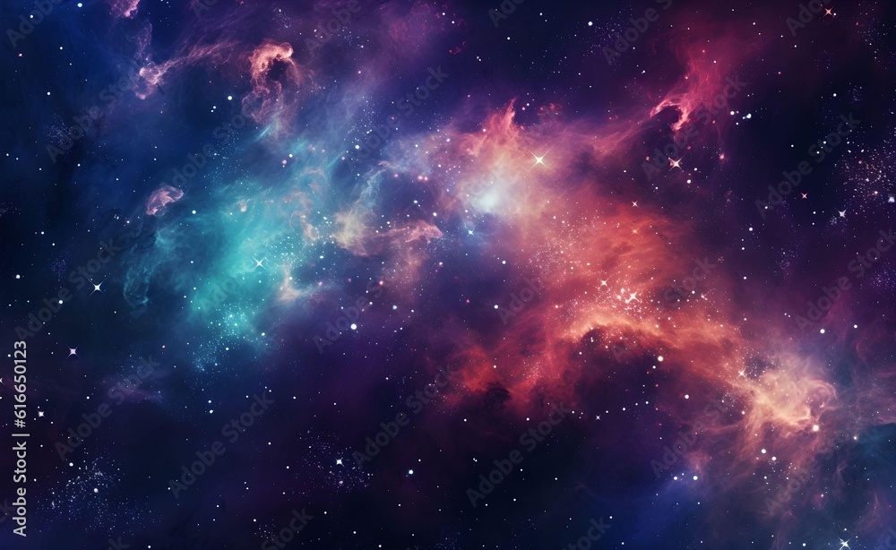 Nebula, where stars are born, with vibrant background. Generative AI.