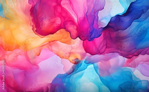 Colorful alcohol ink abstract background. Generative AI.