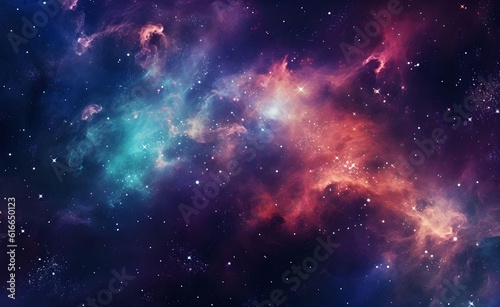 Nebula, where stars are born, with vibrant background. Generative AI.