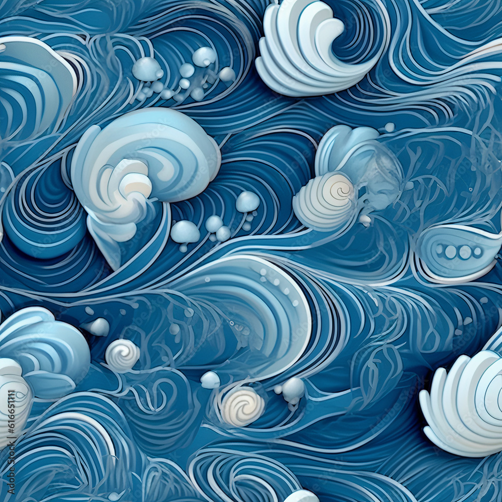 Pearl Mussel seamless pattern background Pearl Mussel seamless pattern background