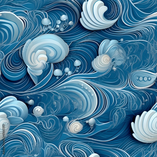 Pearl Mussel seamless pattern background 