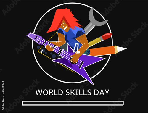 World Youth Skills Day (WYSD) is celebrated every year on July 15, guitarists play their skills on stage