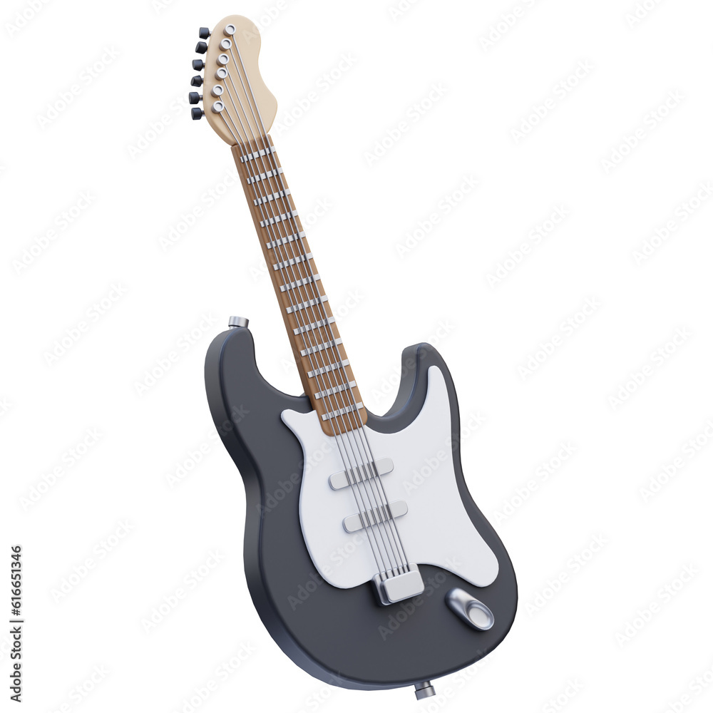 Fototapeta premium Electrical Guitar Music Tools 3D illustration