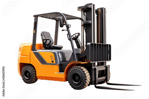 Forklift Truck Isolated on a Transparent Background. AI