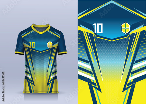 t-shirt sport design template, Soccer jersey mockup for football club.