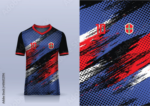 t-shirt sport design template, Soccer jersey mockup for football club.